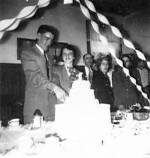 Réception de mariage de Bradley Leney et Gloria Gauthier à la Tour Joyeuse en 1950